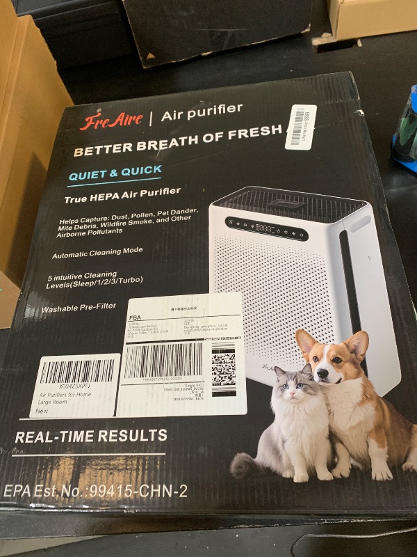 Photo 1 of Air Purifiers for Home, HEPA Air Purifier with Washable Filter & Air Quality Display, Powerful Turbo Mode