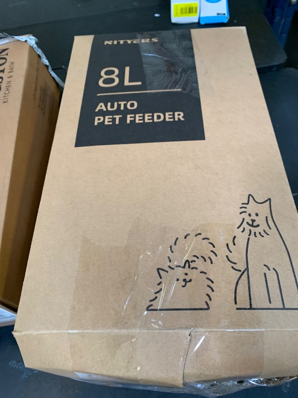 Photo 1 of Automatic Dog Feeder - 8L/34 Cups Large Capacity Automatic Cat Food Dispenser with LCD Screen, Large Food Tray, Battery Operated, Timed Cat Feeder, Up to 50 Portions 6 Meals Per Day, Keeps Fresh