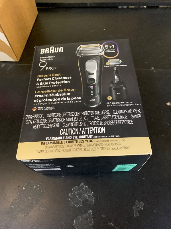 Photo 1 of Braun Series 9 PRO+ Electric Shaver, Pro SensoAdapt, 6in1 SmartCare Center, Wet & Dry Razor, 9660CCPS, Black