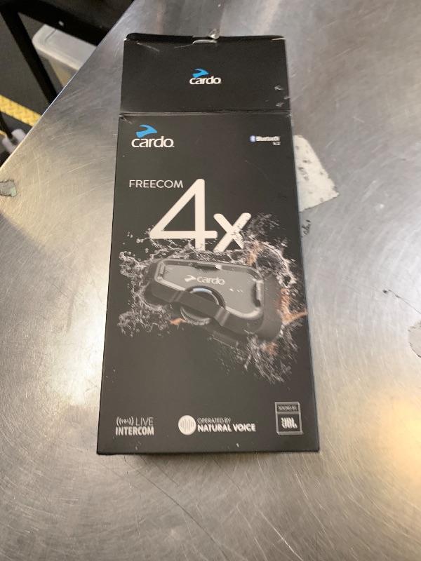 Photo 1 of Cardo Systems FREECOM 4X Motorcycle 4-Way Helmet Bluetooth Communication System Headset Intercom, Universal Bluetooth Connectivity, Waterproof, 40mm Speakers - Single Pack