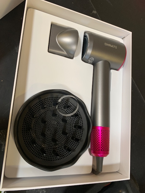 Photo 1 of SHRATE Professional High Speed Ionic Hair Dryer | Ultra-Fast Drying | 500 Million Negative Ions | Low Noise | 160000 RPM | Compact Blow Dryer with Magnetic Diffuser for Faster Drying All Hair Types