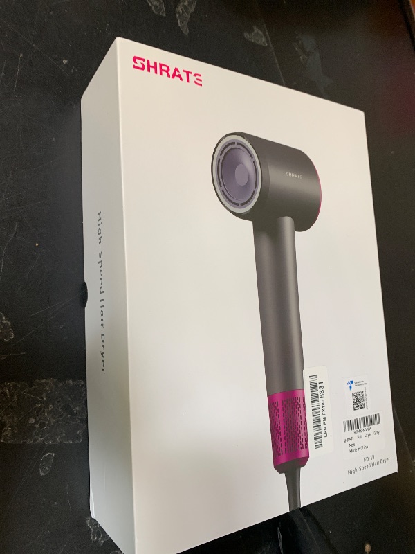 Photo 1 of SHRATE Professional High Speed Ionic Hair Dryer | Ultra-Fast Drying | 500 Million Negative Ions | Low Noise | 160000 RPM | Compact Blow Dryer with Magnetic Diffuser for Faster Drying All Hair Types
