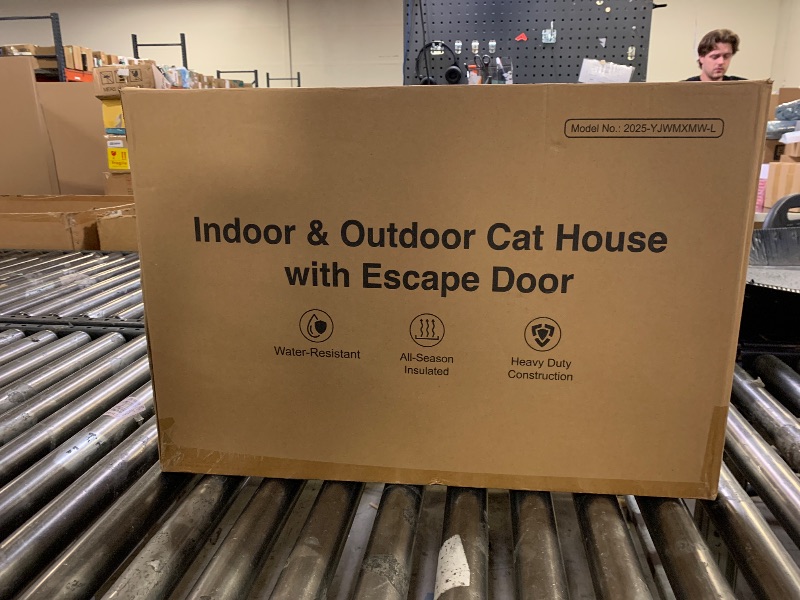 Photo 1 of Weatherproof Heated Cat House for Outdoor in Winter, Heated Cat Bed Kitty Shelter with Cat Heating Pad, Insulated & Safe Escape Door, Warm Home for Outside Stray Cat
