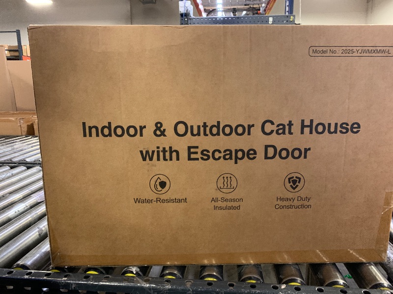 Photo 1 of Weatherproof Heated Cat House for Outdoor in Winter, Heated Cat Bed Kitty Shelter with Cat Heating Pad, Insulated & Safe Escape Door, Warm Home for Outside Stray Cat