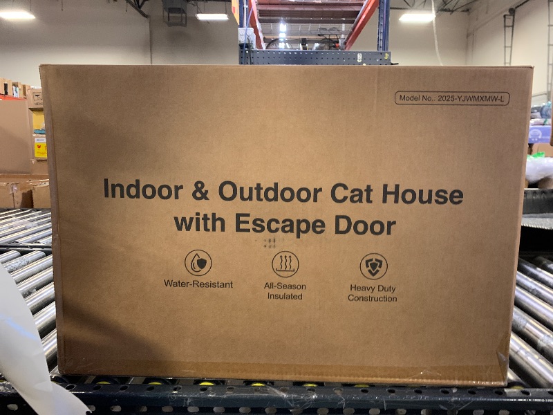 Photo 1 of Weatherproof Heated Cat House for Outdoor in Winter, Heated Cat Bed Kitty Shelter with Cat Heating Pad, Insulated & Safe Escape Door, Warm Home for Outside Stray Cat