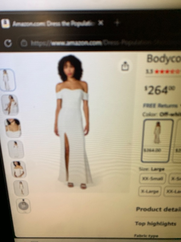 Photo 1 of Dress The Population Women's Logan Off Shoulder Sweetheart Bodycon Long Gown Dress W Slit