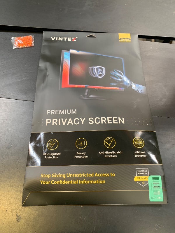 Photo 1 of VINTEZ 24 inch Blue Light Blocking Screen Protector Panel for 16:9 Widescreen Computer Monitor and Laptop - PC Anti-UV Eye Protection Filter Film - Anti-Scratch Diagonal Frame Shield [1 Pack]