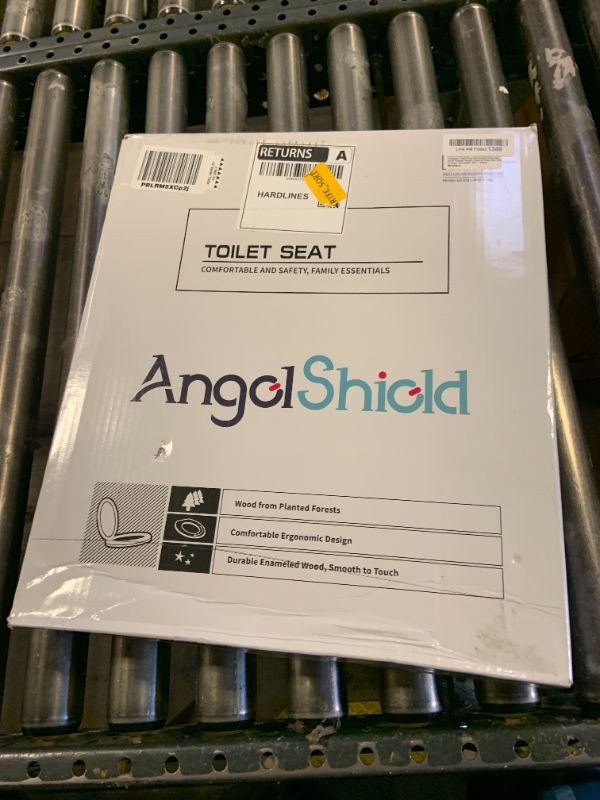 Photo 1 of Angol Shiold Glitter Toilet Seat Molded Wood ROUND Toilet Seat with Quietly Close and Quick Release Hinges, Easy to Clean also Easy to Install (ROUND 18.5'', Silver)