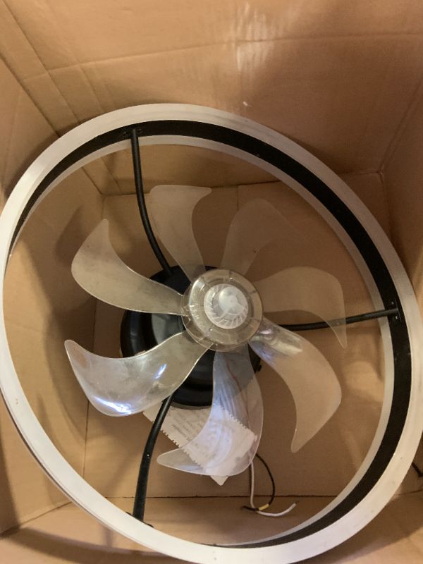 Photo 1 of ZMISHIBO Ceiling Fans with Lights and Remote, 19.7'' Low Profile Ceiling Fan, 3000-6000K Dimmable Modern Flush Mount LED Fan Light, 6 Wind Speeds, Black Fandelier Ceiling Fans for Bedroom