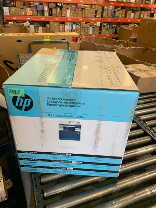 Photo 1 of HP Color LaserJet Pro MFP 4301fdn Printer, Print, Scan, Copy, Fax, Fast, Easy Setup, Mobile Printing, Advanced Security, Best-for-Small Teams. Ethernet & USB Only. Not Wireless. 16.6 x 17.1 x 15.1 in.5851-7109
