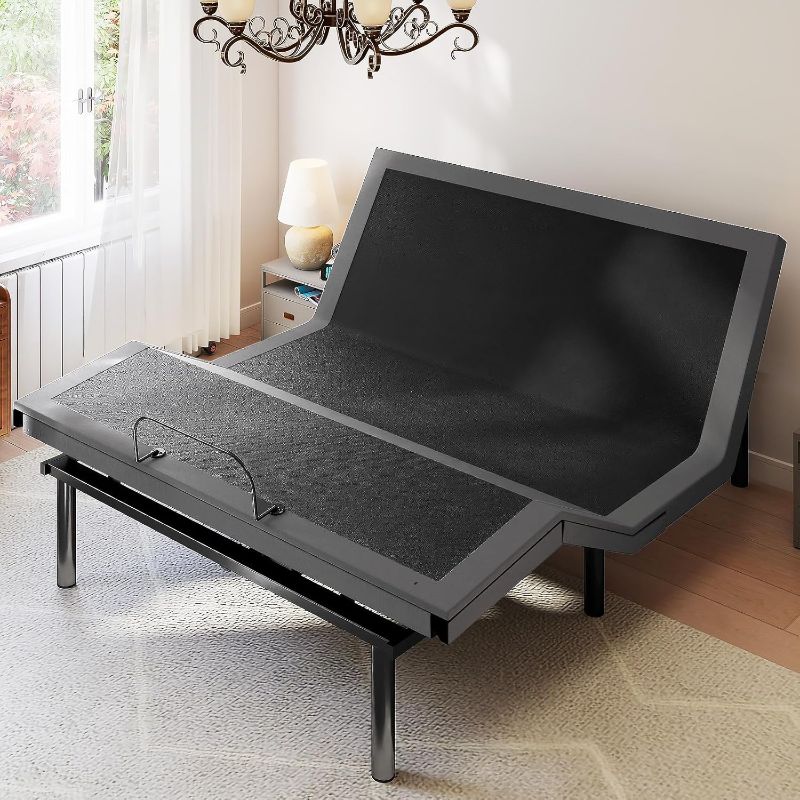 Photo 1 of Sweetcrispy Electric Bed Queen, Ergonomic Adjustable Bed Frame with Wireless Remote, Head and Foot Incline, Zero Gravity with 2 USB Ports, Anti-Snore, Easy Assembly