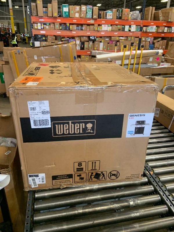 Photo 1 of Weber Genesis E-325 Natural Gas Grill for Outdoor Cooking, 3 Burners, Black – Porcelain-Enameled, Cast-Iron Grates, PureBlu Burners & Sear Zone