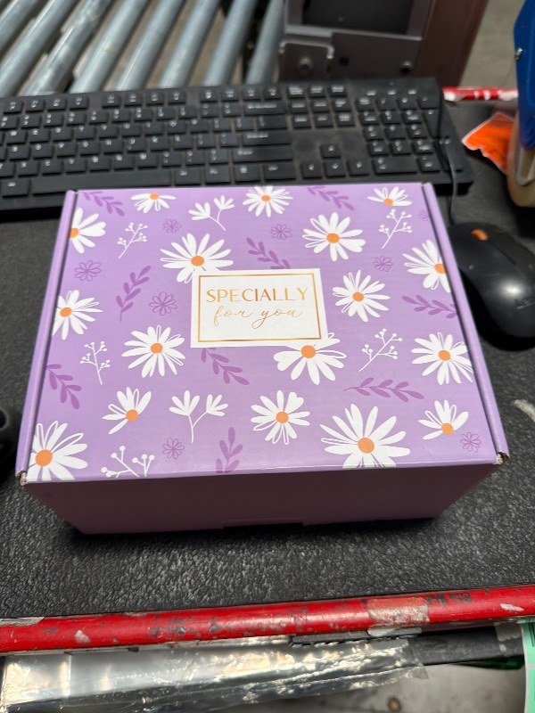 Photo 1 of **MISSING CUP, FLOWER, AND CLIP**Gift Baskets for Women Unique Birthday Gifts for Women self care cheer up gifts set pick me up gift box for Woman teen girls best friend Sister Ladies Friendship Her - Inspirational Purple Present