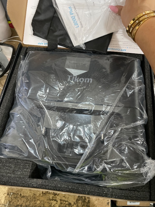 Photo 1 of (USED ITEM) Tikom Robot Vacuum and Mop, 6000Pa Robotic Vacuum Cleaner with Self-Emptying Base, 90 Days Capacity, LiDAR Navigation, Home Mapping, Ideal for Pet Hair, Hard Floors, Carpet (L8000 Plus)