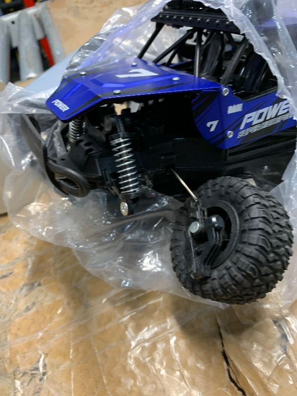 Photo 1 of ***DAMAGED - SEE NOTES/PICTURES***
BEZGAR RC Cars for Boys Age 4-7-1:14 Remote Control Car for Boys 8-12, 2WD High Speed All Terrains Off Road RC Car Truck Crawler with 2 Rechargeable Batteries for Kids and Adults (TB141 Blue)