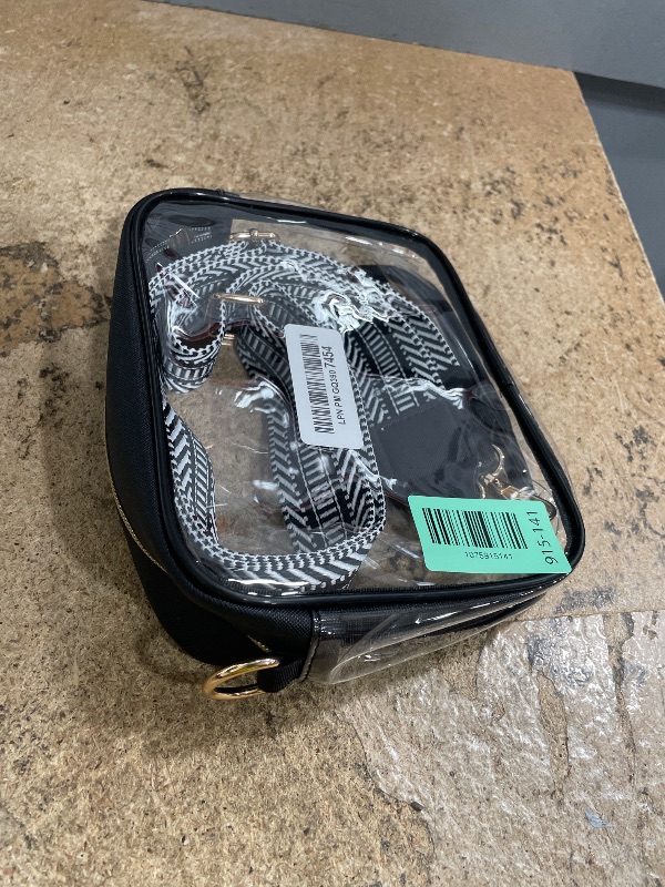 Photo 1 of **picture for reference**Aveniee Clear Bag Stadium Approved, Clear Purses for Women, Crossbody Bag for Concerts with Adjustable Strap for Sports Events Festivals***(Black)***