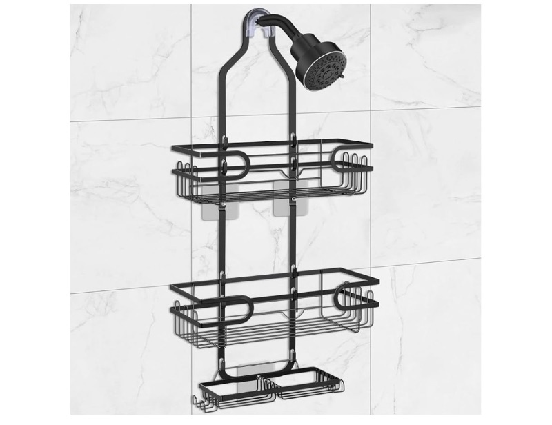 Photo 1 of **photo for reference**Shower Caddy Hanging, Storage Rack Basket with Hooks, Accessories for Bathroom and Kitchen