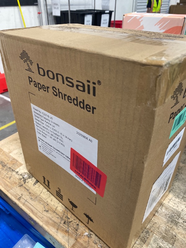 Photo 1 of **FACTORY SEALED** Bonsaii Paper Shredder for Home Use, 3.4 Gal Wastebasket, 6 Sheet Crosscut Paper Credit Cards, Staples, and Clips Shredder for Home Office Use, Portable Handle Design (C237-B New Version)