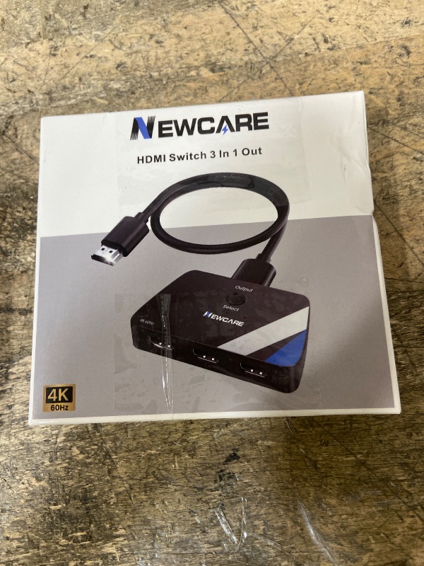 Photo 1 of [Upgrade] HDMI Switch 3 in 1 Out, 4K@60Hz HDMI 2.0 Switch Splitter with 2.6FT Long HDMI Cable, 3-Port HDMI Switcher Selector, Supports 4K 30Hz 3D 1080P HDCP2.2 for PS5 Xbox DVD Player Fire Stick PC