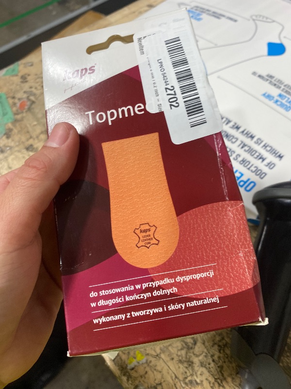 Photo 1 of 1 x Heel Raise, Heel Lift Elevator, Heel Pad, Orthotic Wedge, Many Widths and Heights, Leather Cover, Kaps Topmed Plus, Supplied to NHS, 1 Piece (Height 5 mm / 0.2 inch - Size S)