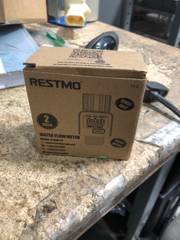 Photo 1 of [2 Pack] RESTMO Water Flow Meter, Pure Brass Inlet & Outlet | 4 Measure Modes | Display Gallon/Liter Usage and Flow Rate | Ideal to Outdoor Garden Hose, Lawn Sprinkler Watering, RV Water Tank Filling