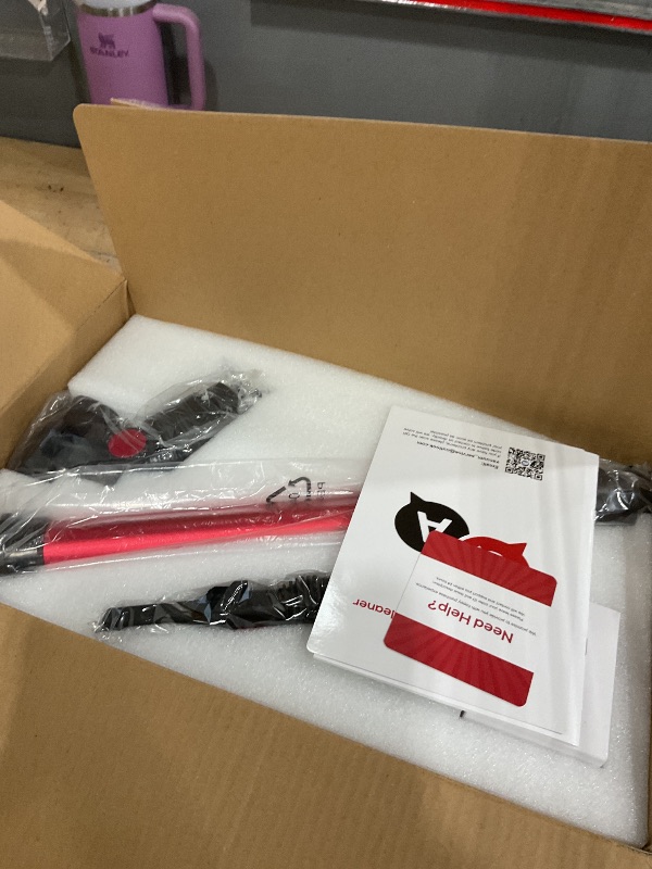 Photo 1 of **NEEDS A NEW BATTERY**Comvtu Cordless Vacuum Cleaner for Home, 80,000PRM Powerful 4 in 1 Lightweight Stick Vacuum with 2 Adjustable Suctions, Max 40 Mins Runtime, 2600mAh Rechargeable Vacuum Cleaners (Vermilion)