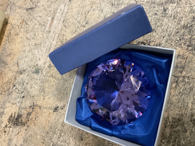 Photo 1 of *PHOTO FOR REFERENCE**PURPLE LONGWIN 80mm(3.1 inch) Crystal Diamond Paperweight Jewels Wedding Decoration Centerpieces Home Decor