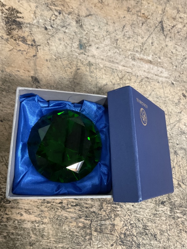 Photo 1 of *PHOTO FOR REFERENCE** GREEN LONGWIN 80mm(3.1 inch) Crystal Diamond Paperweight Jewels Wedding Decorations Centerpieces Home Decor