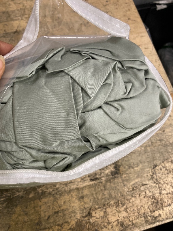 Photo 1 of **DUVET COVER** HYPREST Extra Deep Pocket Cal King Sheet Sets Fits 18"-24" in Deep Mattress -100% Cotton California King Sheet Set, Sage Green Hotel Luxury Soft Sheet Sets Breahtable No Slipping
