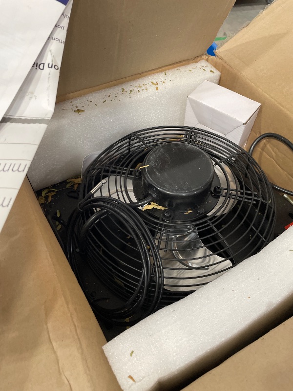 View 2 of **PARTS ONLY** Amico 10" Shutter Exhaust Fan with Thermostat And Humidity Remote Control, 1068 CFM Attic Fan with 8-Speed Auto Adjust, 13W Brushless DC Motor Vent Fan for Greenhouse, Garage, Chicken Coop, Gable Wall