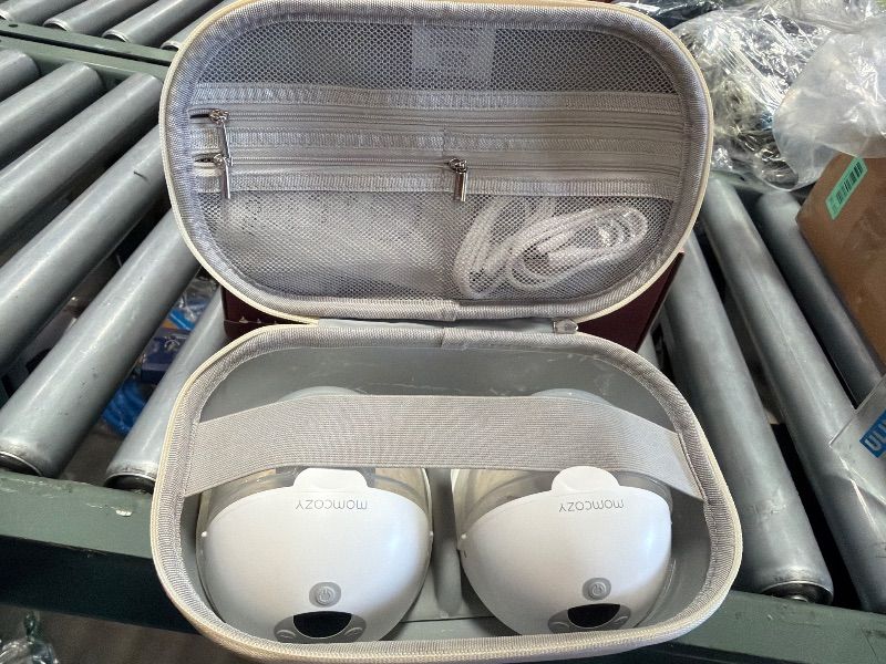 Photo 1 of **NEEDS CLEANING**Momcozy M5 Smart APP Controlled Wearable Breast Pump, Hands-Free Wireless Electric Pump, 3 Modes 9 Suction Levels, BPA-Free, Portable Lightweight, 24mm Flange, 2-Pack Cozy Red