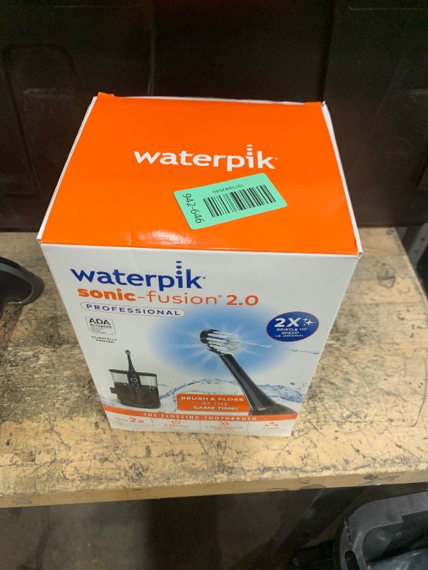 Photo 1 of (USED, FOR PARTS) Waterpik Sonic-Fusion 2.0 Professional Flossing Electric Toothbrush with Water Flosser Combo Two In One, For Daily Gum Care and Cleaning Teeth, Braces, Implants, Black SF-04CD012-4, Packaging May Vary