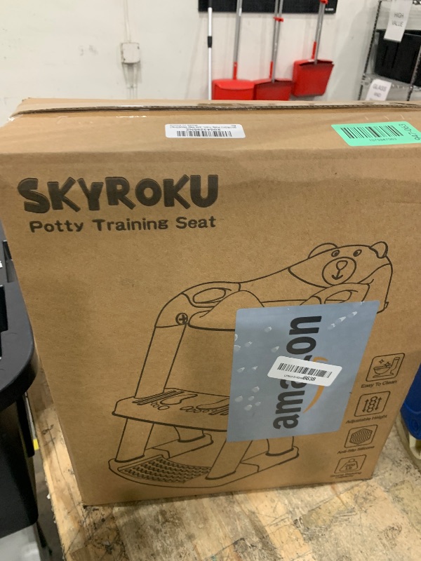 Photo 1 of **FACTORY SEALED** Potty Training Seat, SKYROKU Upgrade Toddler Toilet Seat for Kids Boys Girls, 2 in 1 Potty Training Toilet, Splash Guard Anti-Slip Pad Step Stool,New Sector-Shape Stabilized Base (8899+Grey)