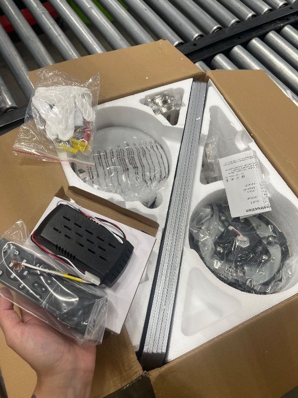 Photo 1 of **FACTORY SEALED** KNUN Ceiling Fan with Light,52 Inch Low Profile Ceiling Fans with Remote Control and App,3 Color Dimmable LED, 6 Speeds DC Reversible,Noiseless, Flush Mount Ceiling Fan for Bedroom, Patio