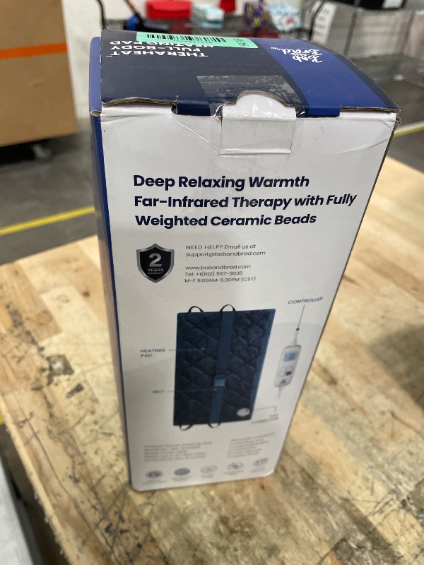 Photo 1 of **FACTORY SEALED** BOB AND BRAD Far Infrared Weighted Heating Pad for Back & Muscle Comfort, FSA-HSA Eligible, Large 12"x24" Electric Heat Pad with Auto Off, Deep Moist Heat & Hands-Free Strap for Neck, Shoulder, Knee