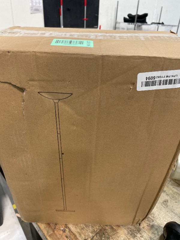 Photo 1 of **FACTORY SEALED**  30W Torchiere Floor Lamp - 3600LM Super Bright LED Floor Lamp, 71 Inch Stepless Dimmable Standing Lamp with 3000K Lighting, Rotary Switch, Tall Metal Torch Floor lamps for Living Room/Bedroom (Black)