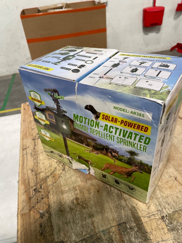 Photo 1 of **FACTORY SEALED** G-Jyuncyou Motion-Activated Sprinkler, Solar Animal Repellent Outdoor - Deer Cat Deterrent with Motion Sensor & Flashing Lights, Protects Yard & Garden from Deer, Cats, Raccoons