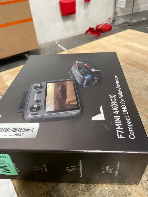 Photo 1 of **HAS SOME DAMAGE**
Bwine F7MINI 4K(RC3) Drones with Camera for Adults 8K Photo 4K Video RC with 1080P Screen 20000ft Transmission 64min Flight 3-Axis Gimbal 249g F
