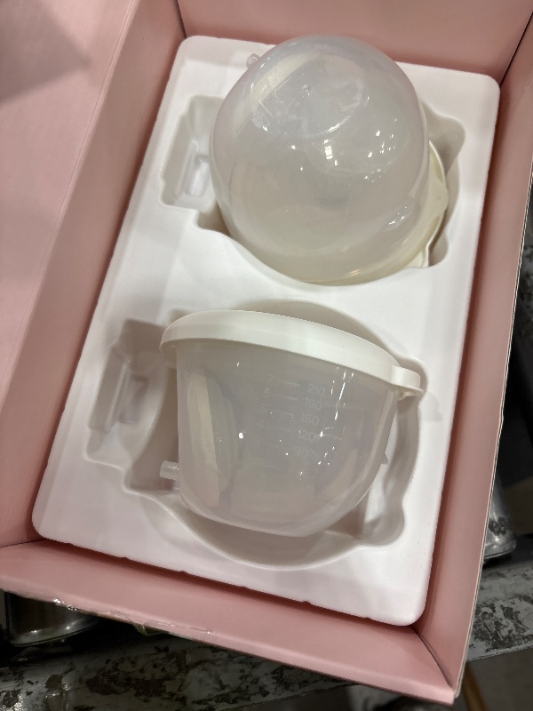 Photo 1 of **MISSING BATTERIES, ONLY THE CUPS**Momcozy Breast Pump S12 Pro Quick, Hands-Free Wearable & Wireless Pump, with DoubleFit Hybrid Flange, 3 Modes & 9 Levels Electric Pump Portable, Smart Display, 24mm Flange, 2 Count, Cozy White