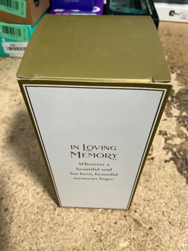 Photo 1 of "Lillian Rose Loving Memory Glass LED Candle Holder with Sympathy Verse, 7"", Off white" (4CA110)