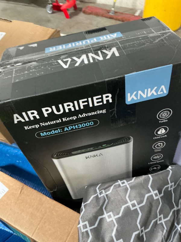 Photo 1 of ***Parts Only***  KNKA Air Purifiers for Home Large Room Bedroom Up to 1123 Ft² in 1 Hr, Washable Filters, AQI Display, Turbo & Auto Modes, HEPA Sleep Mode, Air Cleaner for Dust, Pet Hair, Pollen (APH3000)