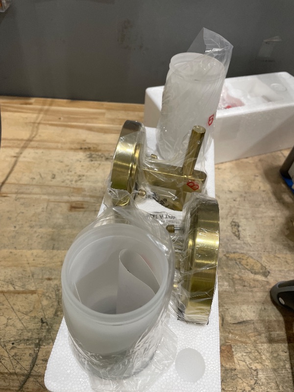 Photo 1 of [Hardwired] Wall Sconces Set of Two, Brushed Gold Bathroom Sconces with Milky White Glass, Modern Wall Light Fixtures for Bathroom Mirror Vanity, Living Room, Hallway, Stairway, Cabinet, Foyer