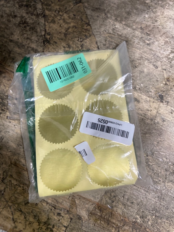 Photo 1 of 160Pcs Gold Foil Seal Stickers - 2" Diameter for Sealing Awards Embossing Certificates and Envelopes Sticker Seals Embossing Stickers