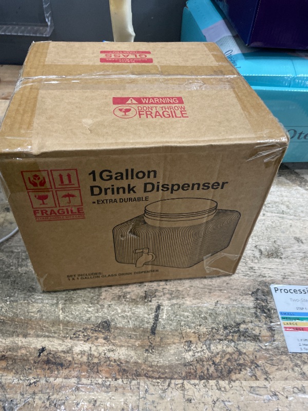 Photo 1 of 1 Gallon Drink Dispensers for Parties,Beverage Dispenser for Fridge with Leakproof Stainless Steel Spigot, Ideal for Water, Lemonade, Juice, Iced Tea