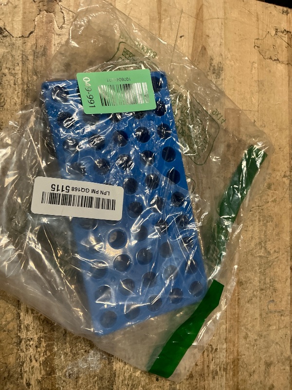 Photo 1 of (1 Pack) ALWSCI Vial Rack, Lab HPLC Vial Holder, 12 mm Vial Tray Holder 50 Well Stackable, Blue Tube Rack for 2 ml Autosampler Vial