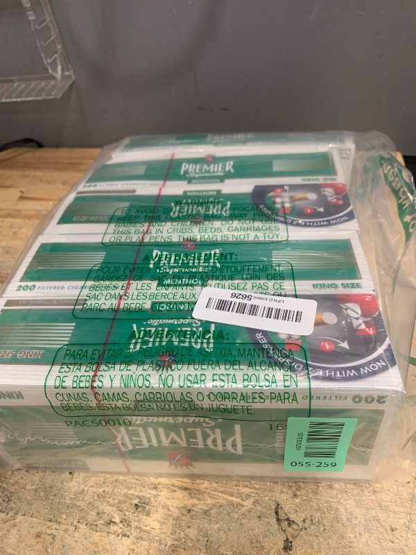 Photo 1 of (5) Five Boxes of Premier Menthol - King Size Cigarette Tubes