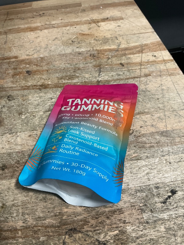 Photo 1 of *4/10/2028* Skin Tanning Gummies – Antioxidant Beauty Gummies with Beta-Carotene & Lycopene, Supports Healthy-Looking Skin, Daily Routine, 60 Count (1pc)