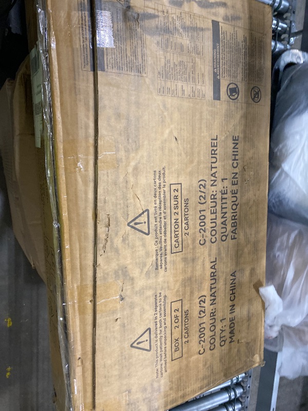 Photo 1 of **MISSING BOX 1**** PARTS ONLY** Jocoevol Fluted Kitchen Pantry Storage Cabinet with Charging Station/LED Light/Doors/Shelves, 71'' Tall Kitchen Food Hutch with Microwave Stand for Dining Room Living Room (Natural, 41 * 15.7 * 71)