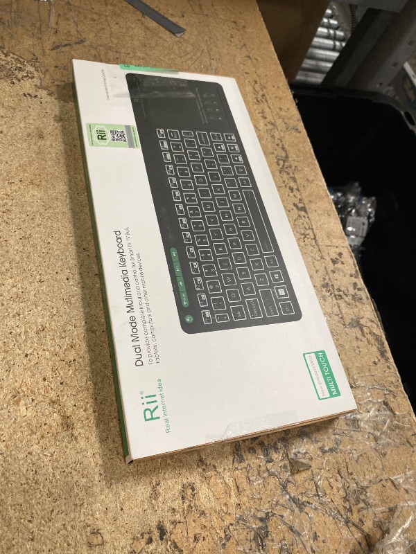 Photo 1 of (Dual Mode) Rii RT518S Wireless and Bluetooth 2-LED Color Backlit Multimedia Keyboard with Multi-Touch Big Size Trackpad,Rechargable Keyboard for Android TV Box,PC,Tablets,Smart TV, HTPC, IPTV,Windows