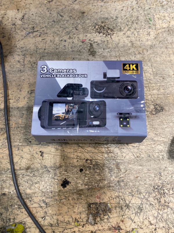 Photo 1 of ?Dash Cam Front Rear with 3 Channel, 4K Full UHD Car Camera, 5GHz WiFi & App Control, Free 32GB Card Included, Dash Camera for Cars with IR Night Vision, 24 Parking Mode, Loop Recording, G-Sensor